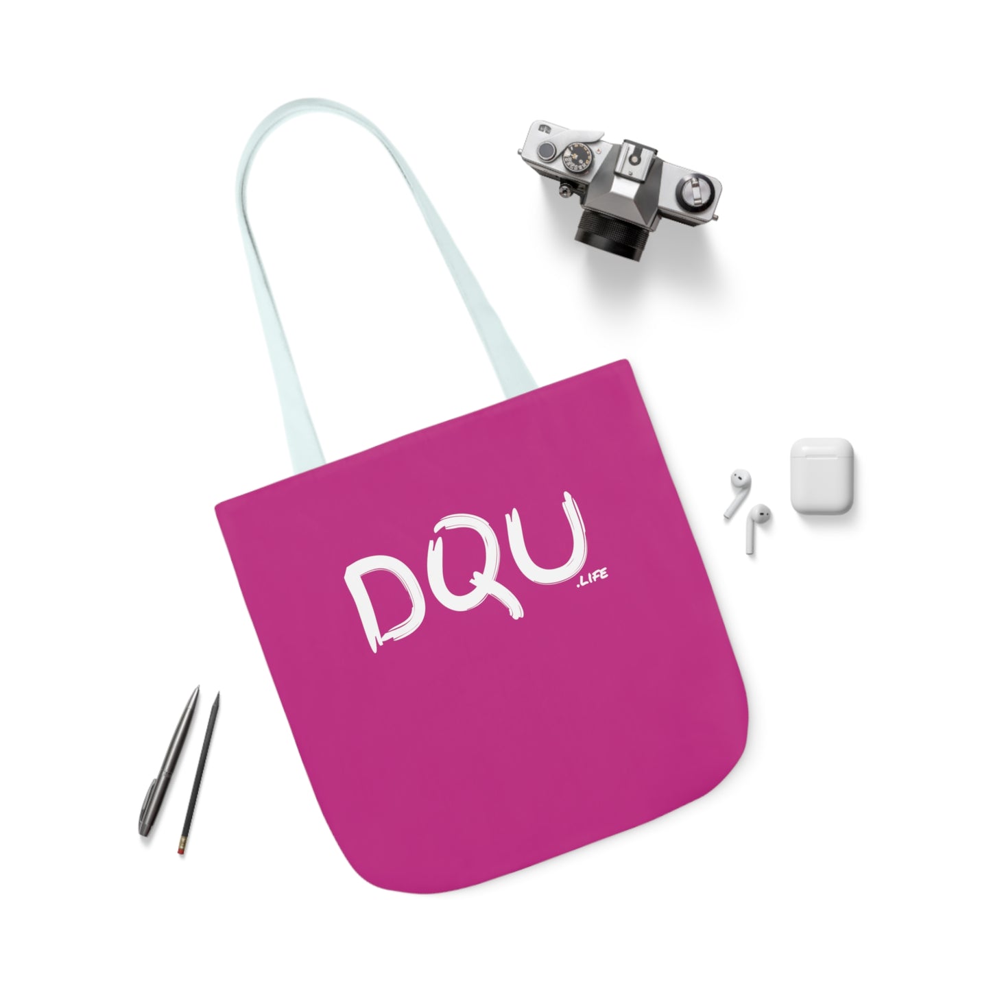 PINK Polyester Canvas Tote Bag (AOP)