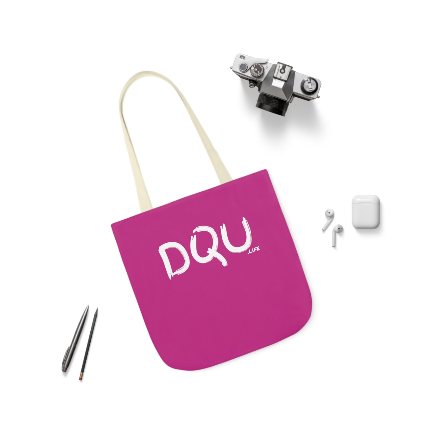 PINK Polyester Canvas Tote Bag (AOP)