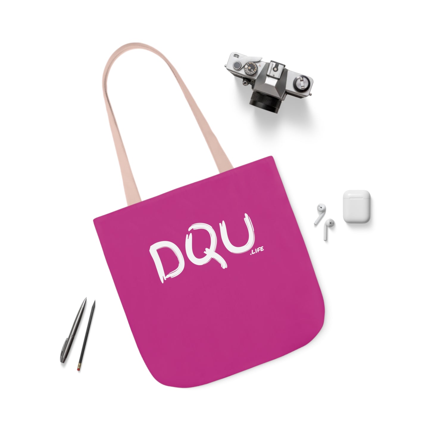 PINK Polyester Canvas Tote Bag (AOP)