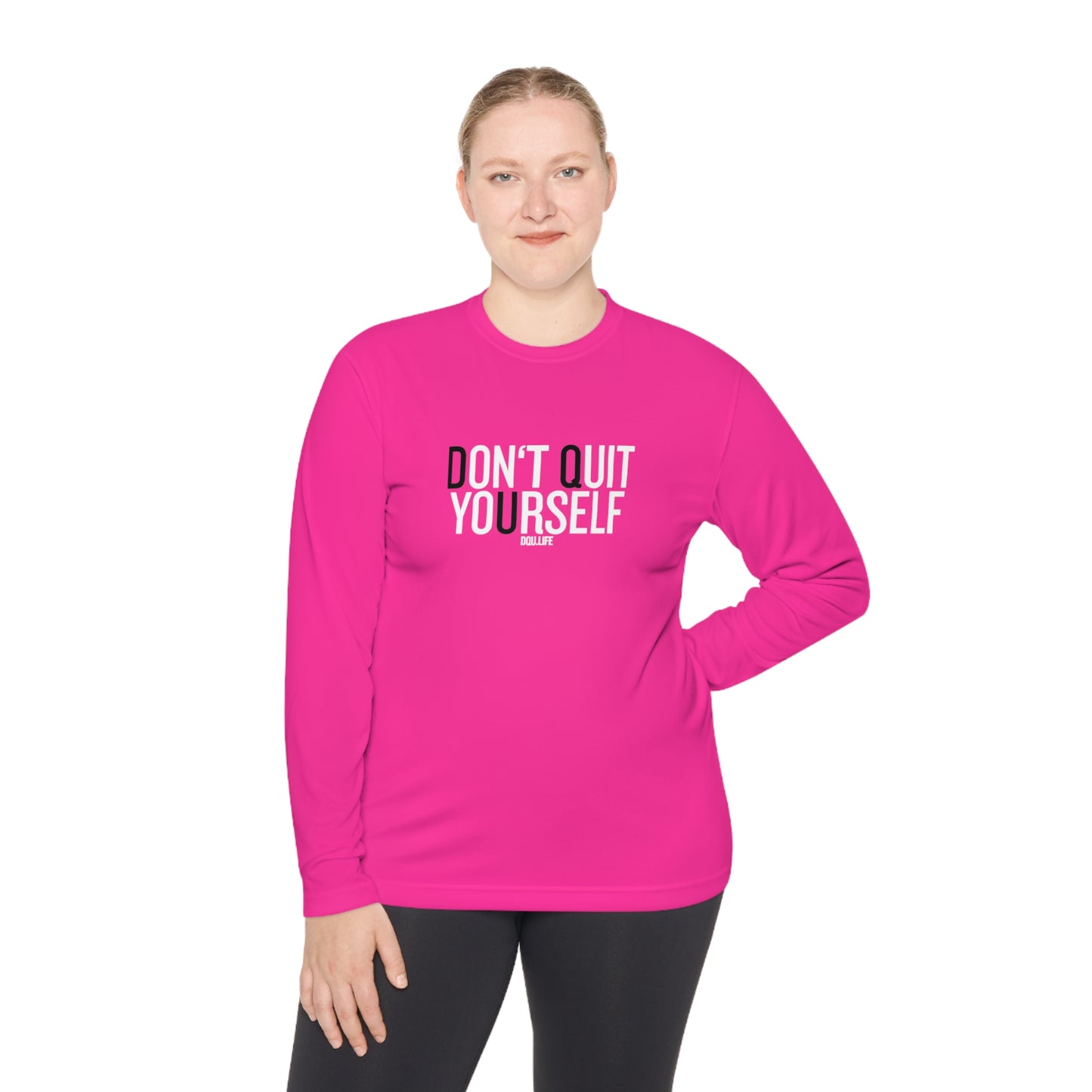PINK DQU SPORT-TEK Unisex Lightweight Long Sleeve Tee
